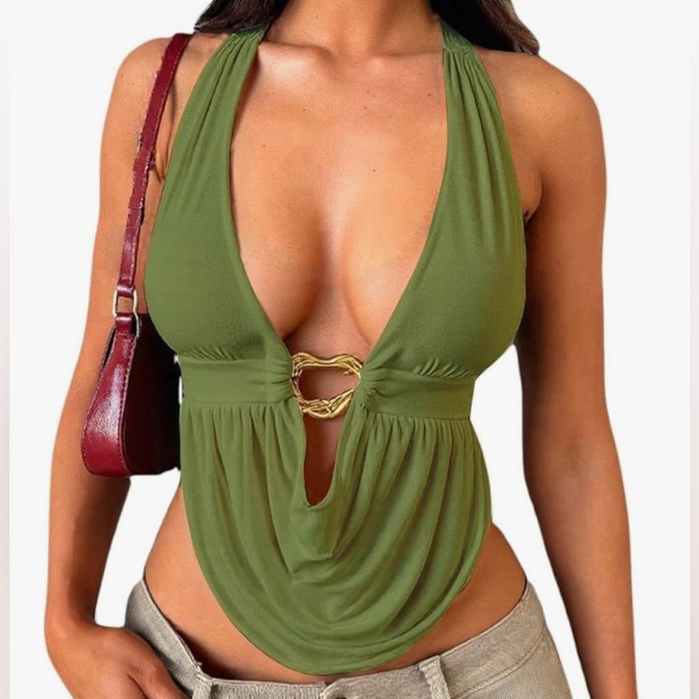 Olive Green Halter Top